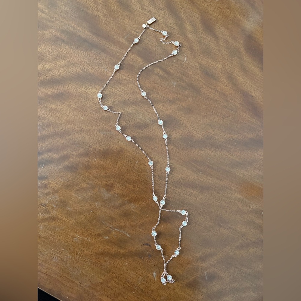 Kate Spade Rose Gold and Crystel Gatsby Scatter Dot Necklace